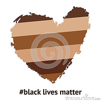 Black lives matter heart Vector Illustration